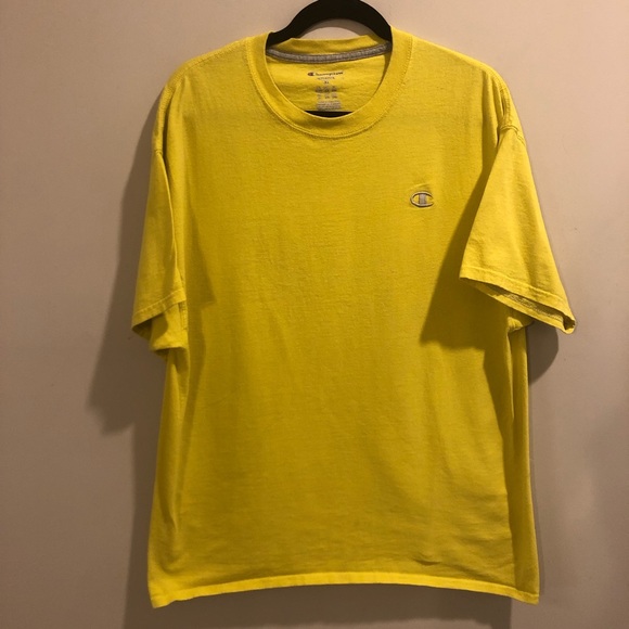 Champion embroidered Logo Bright yellow shirt - Picture 1 of 5